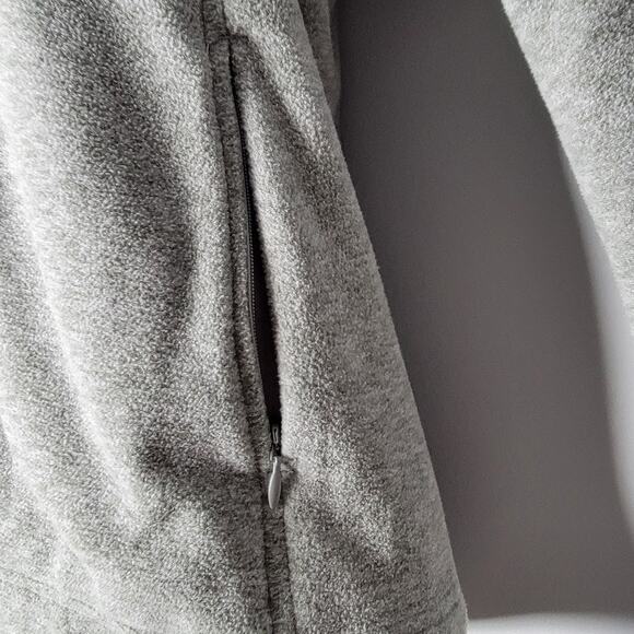 Duluth Trading Co Women’s L Gray Full Zip Fleece Jacket Thumbhole Hiking Pockets - Picture 4 of 9